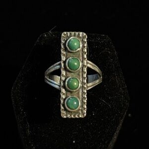 Vintage Native American Turquoise Sterling Silver Ring Size 7 (19)